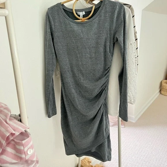 Leith | Dresses | Leith Long Sleeve Bodycon Dress With Ruching | Poshmark